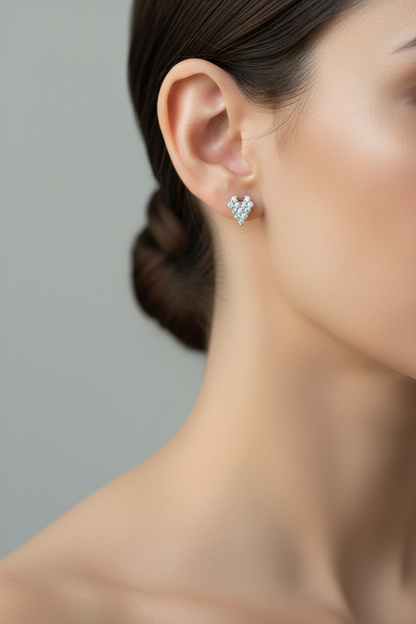 92.5 Silver Rose Gold Plated Studs | Stylish Elegant Design | Premium Jewellery