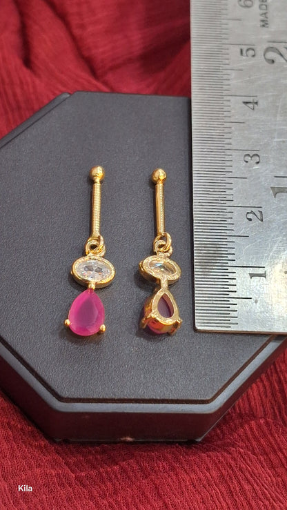 92.5 Silver Pink Stone Gold Plated Bugadi | Stylish Elegant Design | Jewellery