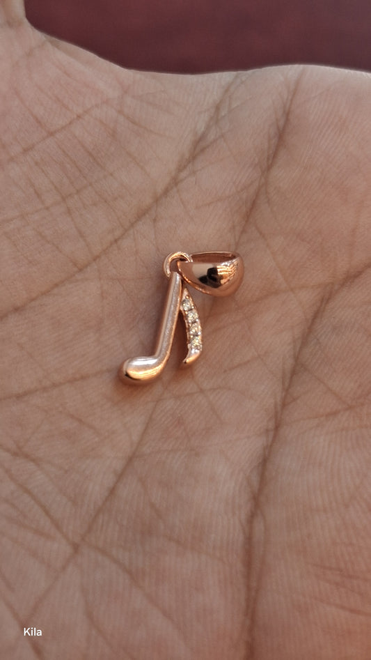 Silver stylish rose gold plated pendant