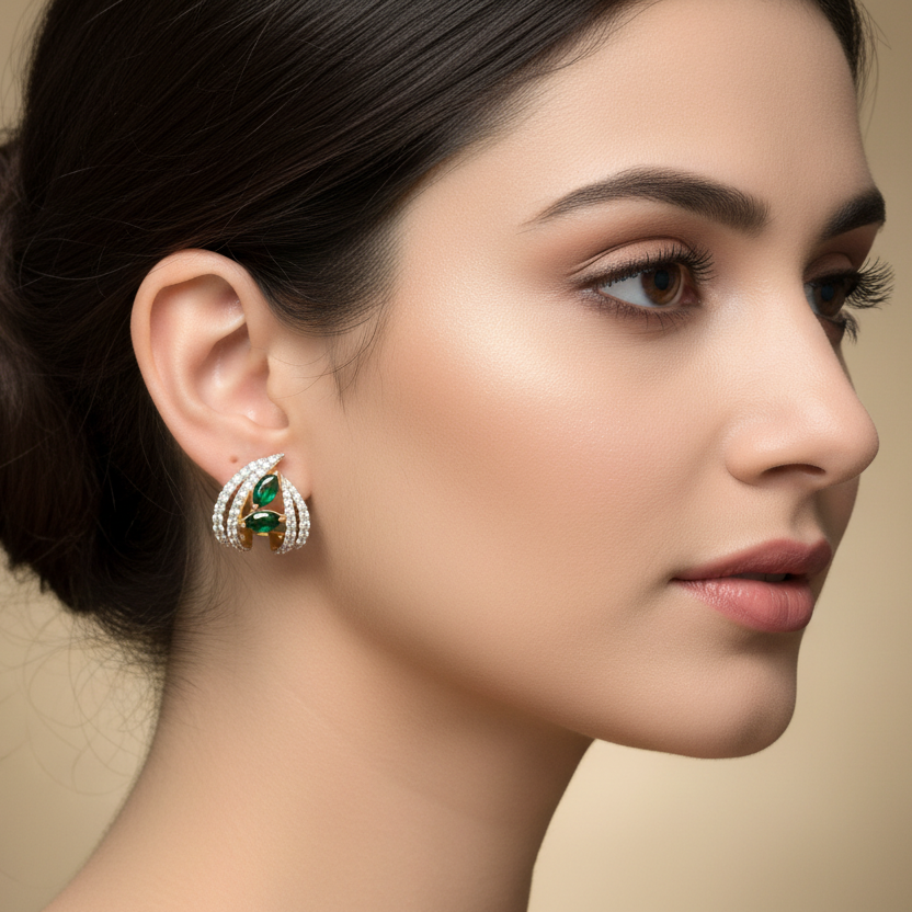 92.5 Silver Leaf Shaped Earrings | Elegant Nature Inspired Design | Jewellery
