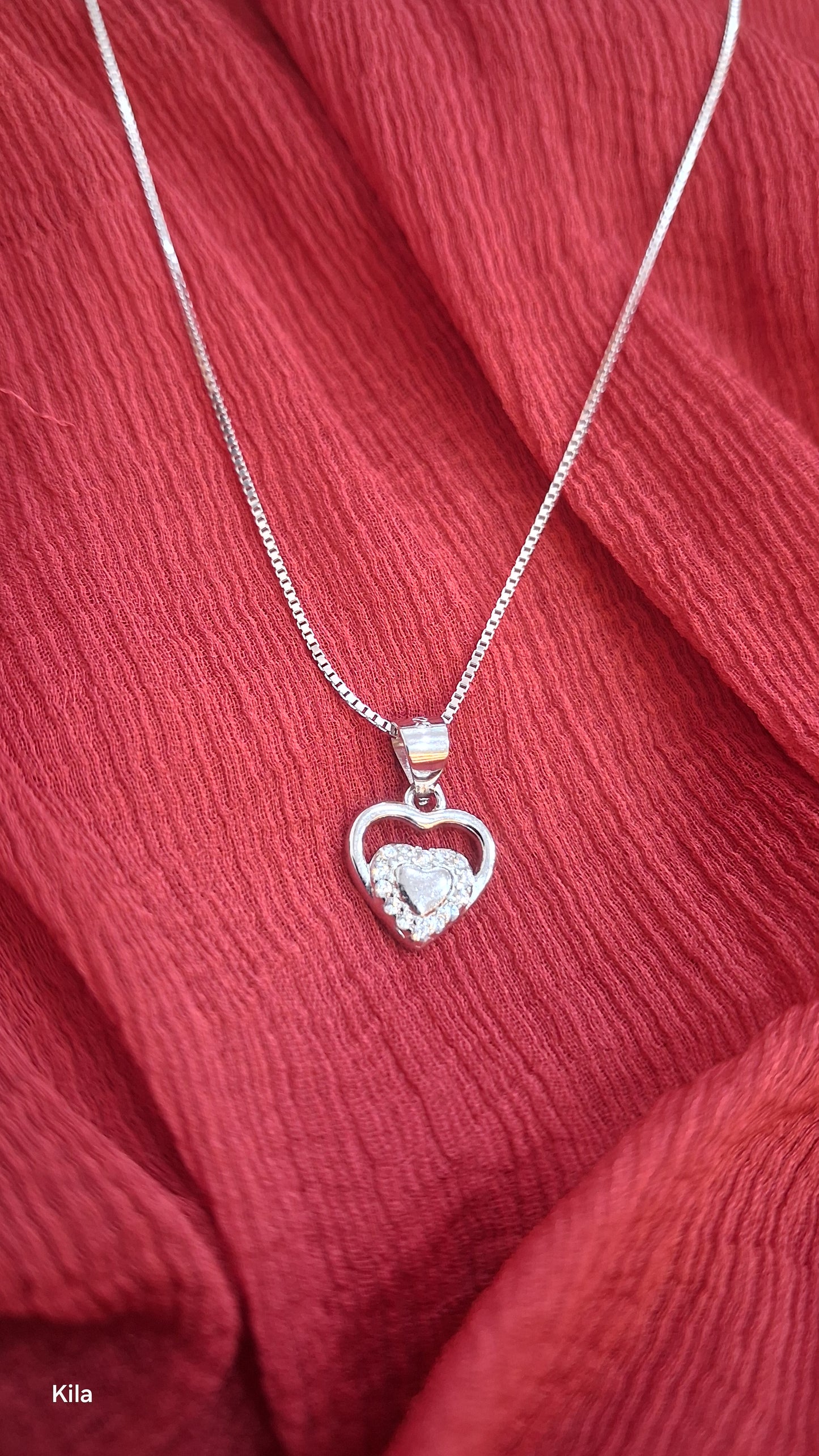 925 Silver Premium Heart Shape Chain 18 Inches | Stylish Polished Design | Elegant Jewellery