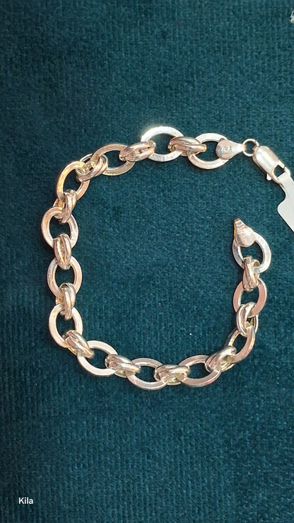 92.5 Silver Men’s Bracelet 8 Inches | Stylish Smooth Finish | Elegant Jewellery