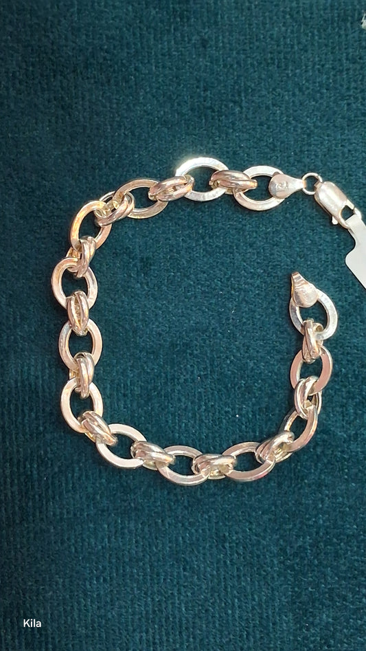 92.5 Silver Men’s Bracelet 8 Inches | Stylish Smooth Finish | Elegant Jewellery