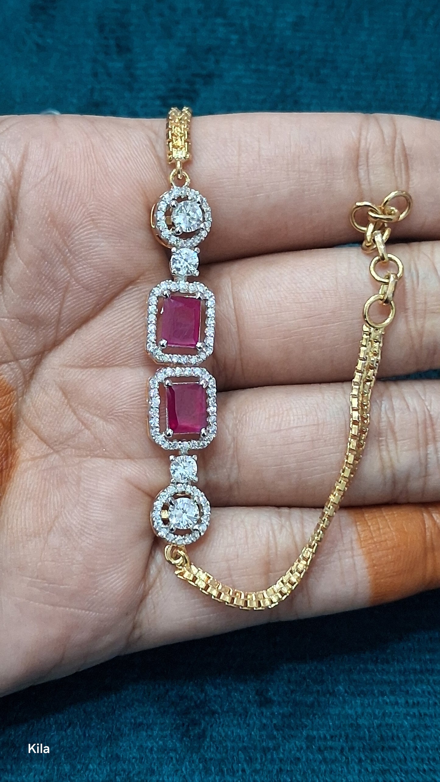92.5 Silver Gold Plated Bracelet | Stylish Premium Finish | Elegant Jewellery