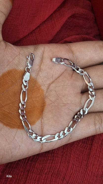 92.5 Silver Men’s Bracelet 7 Inches | Stylish Refined Design | Elegant Jewellery