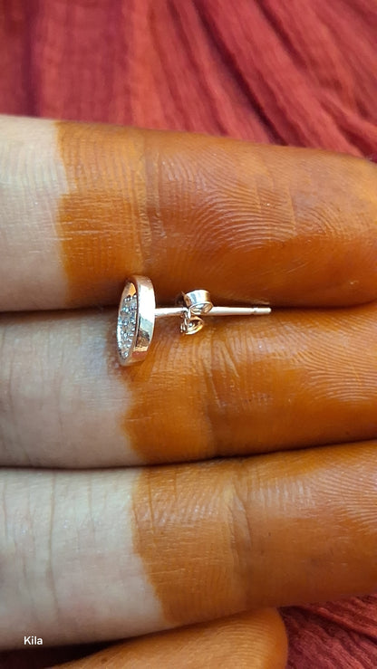 92.5 Silver Rose Gold Plated Studs | Stylish Romantic Design | Elegant Jewellery